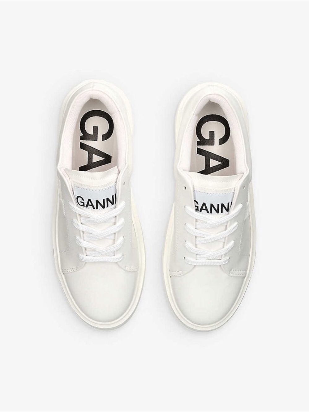 GANNI Sporty Mix Cupsole White Low-Top Leather Sneakers